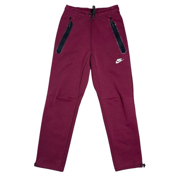Nike Sportswear Tech Fleece Straight Jogger Pants Maroon Mens Size XS Zip Gym - Picture 2 of 8